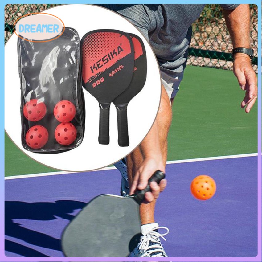 Wooden Pickleball Paddle Durable Pickleball Rackets Set With 2 Rackets