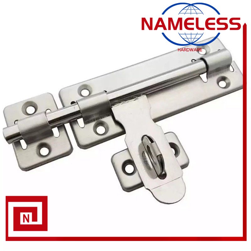 Stainless Steel Barrel Bolt Door Lock with Screws Latch Padlock Clasp