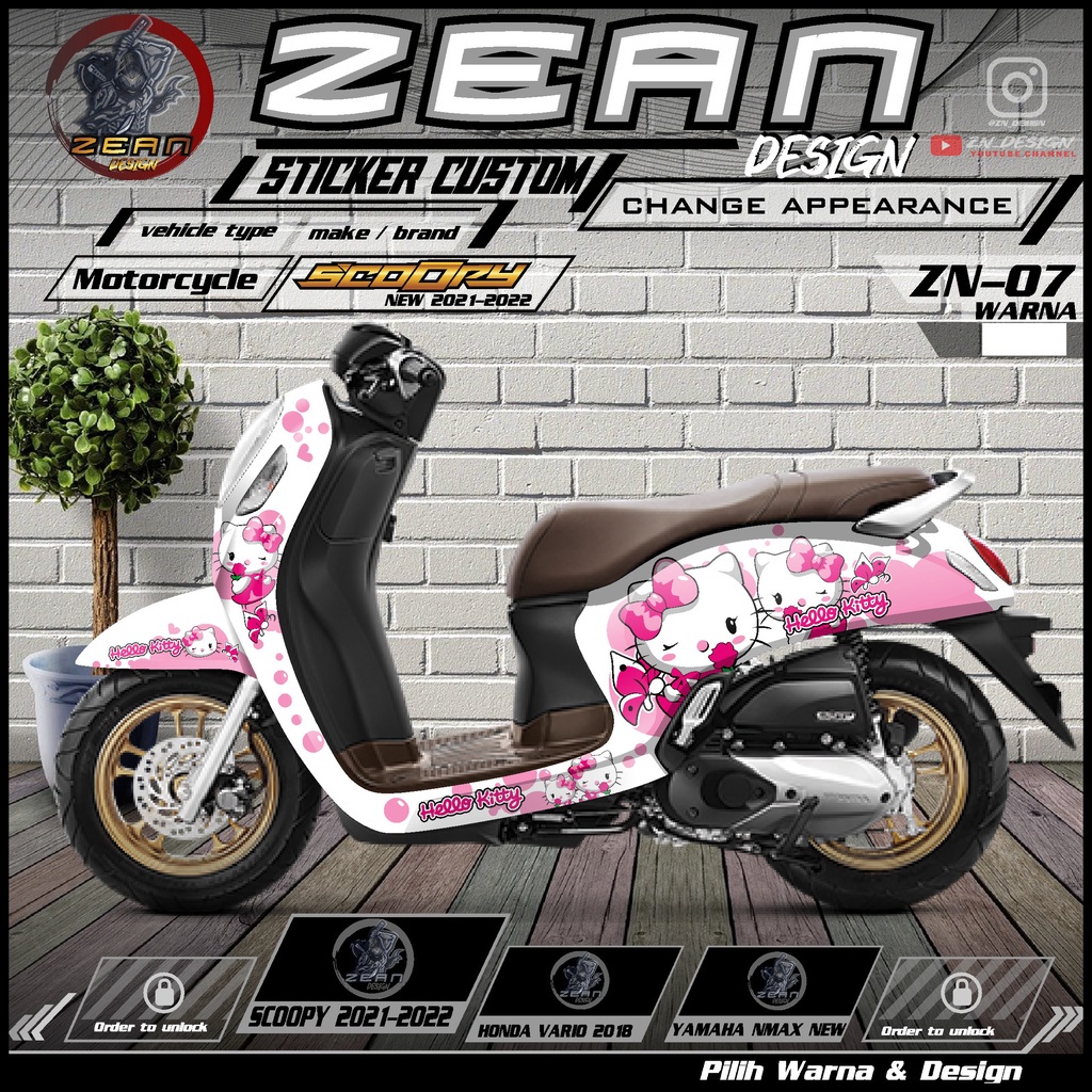 Decal Sticker Motorcycle All New Tiedye Fullbody Dekal Sticker Striping Variations