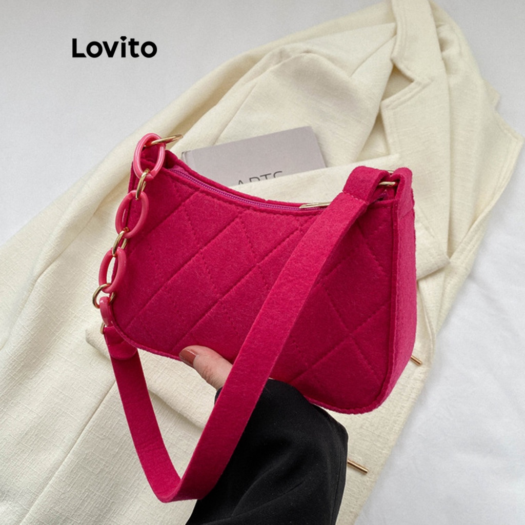Lovito Casual Plain Chain Small Shoulder Bag for Women LNA09129 (Hot