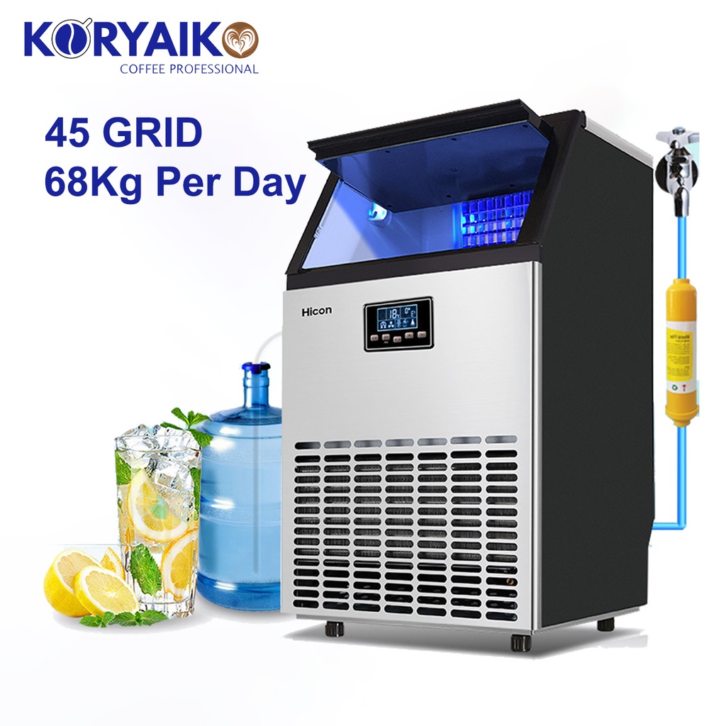 Koryaiko Commercial Automatic Ice Maker 45 Grid 68Kg Ice Machine Direct