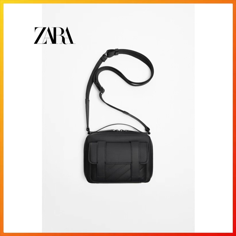 Zara New Men's Crossbody Bag Sewn Casual Portable Shoulder Shopee