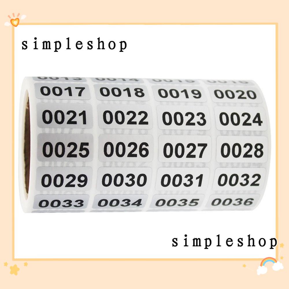 SIMPLE Number Stickers, Black Inventory Stickers, Numbered Labels Self ...