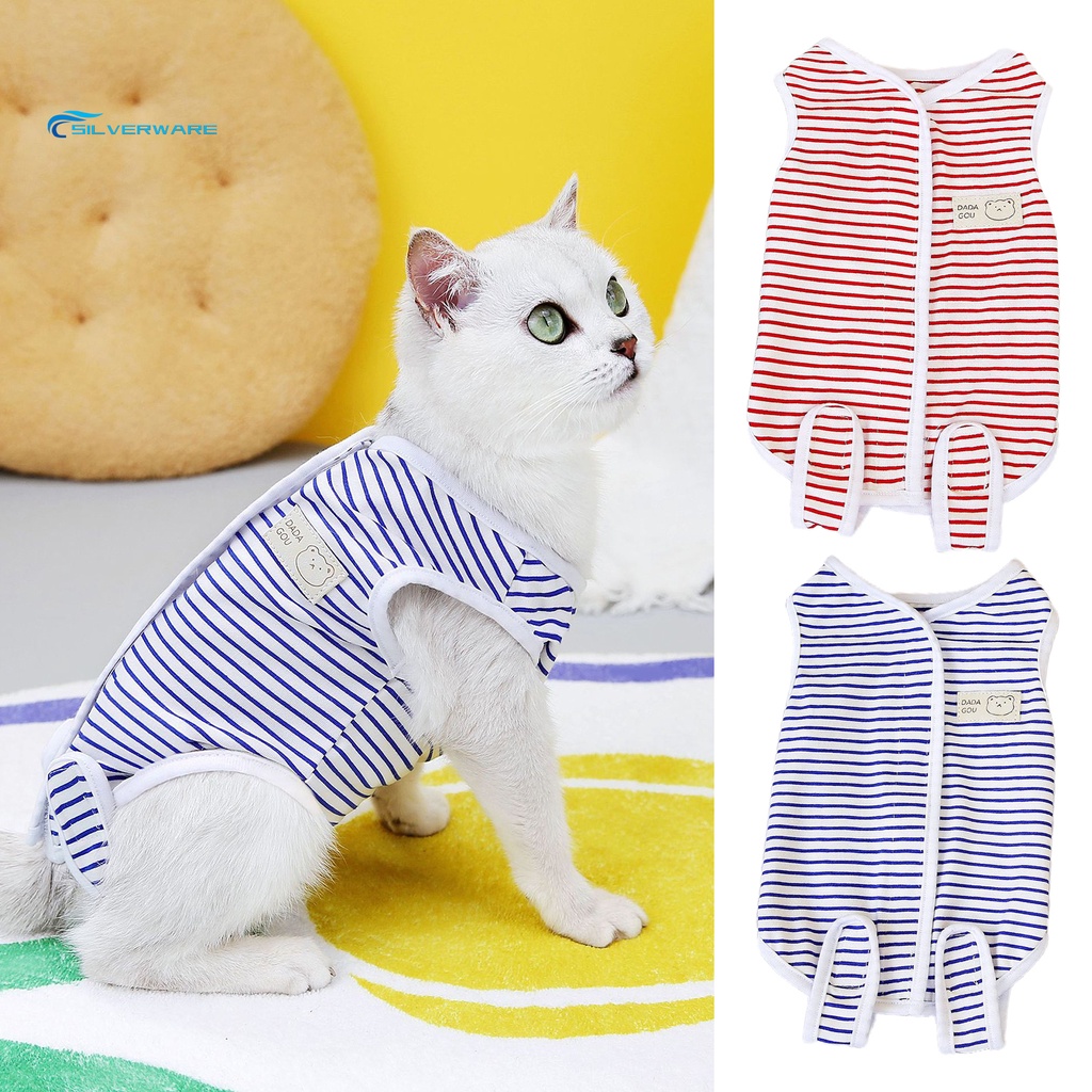 SILVERWARE Pet Neutering Suit Colorful Striped Cat Sterilization