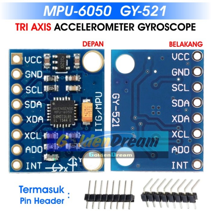 Gy-521 MPU-6050 3 Axis Accelerometer Gyroscope GY521 MPU6050 Sensor GY ...