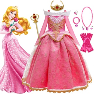 P140 COSPLAY Dress Princess sleeping beauty pink Costume Aurora