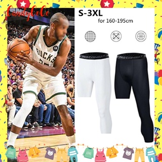 New Men Basketball Tights Pants Compression Cropped One Leg