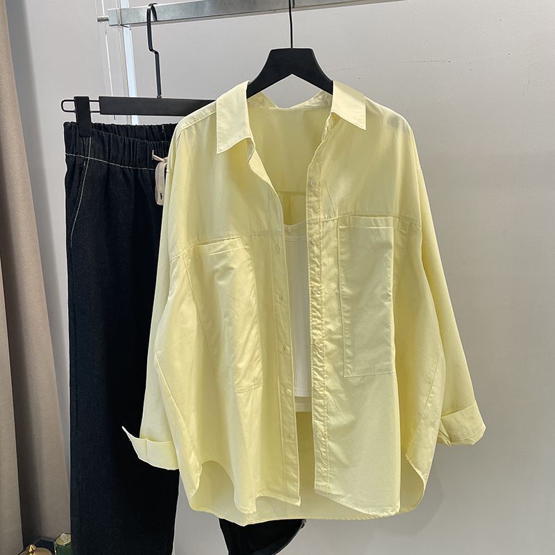Women Yellow Asymmetrical Long Sleeve Shirt