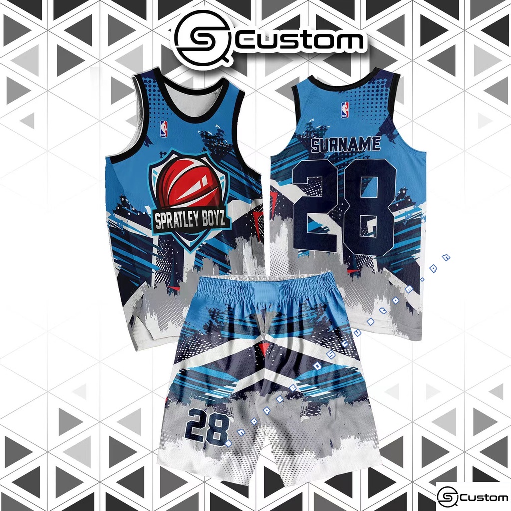 SPRATLEY BOYZ Bluegrey Basketball Jersey Design Up and Down Free