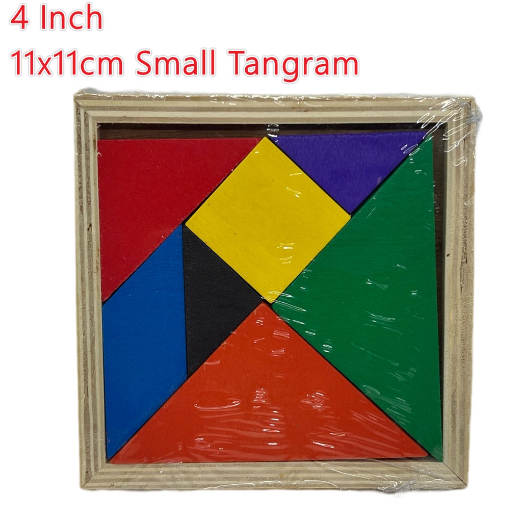 7inch 18x18cm Wooden Tangram Puzzle - Educational toys Thicker | Shopee ...