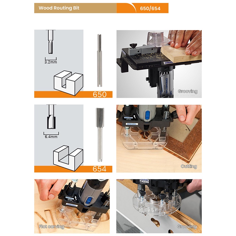 Dremel Routing Bits 650 654 Coated Drill Set Speed Steel High Quality ...