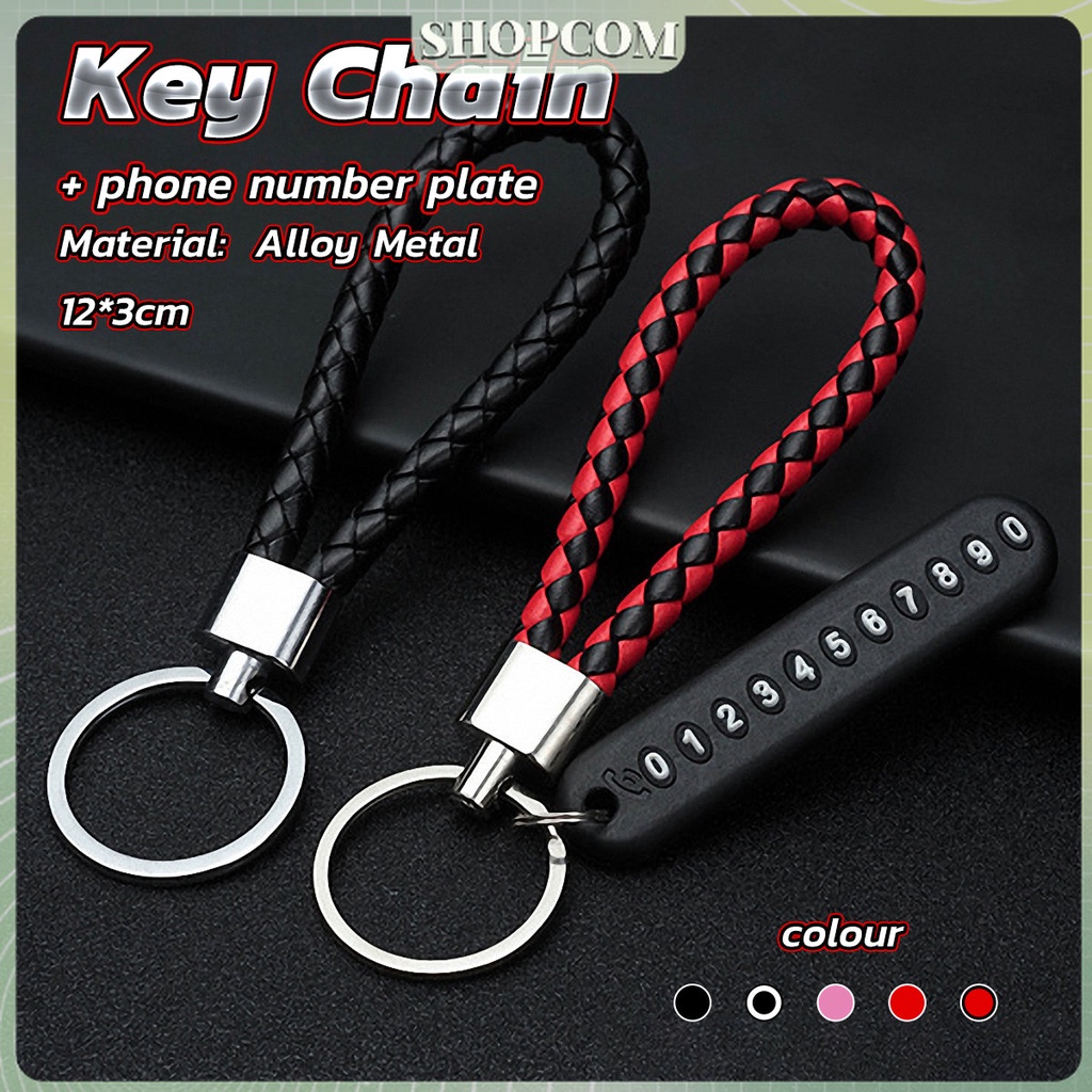 ShopCom Shop Anti-lost Phone Number Plate Motorcycle Car Keychain ...