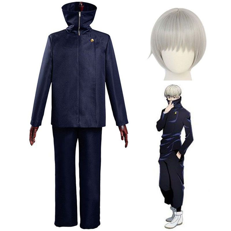 Anime Jujutsu Kaisen Toge Inumaki Cosplay Costume Wig Top+Pants ...