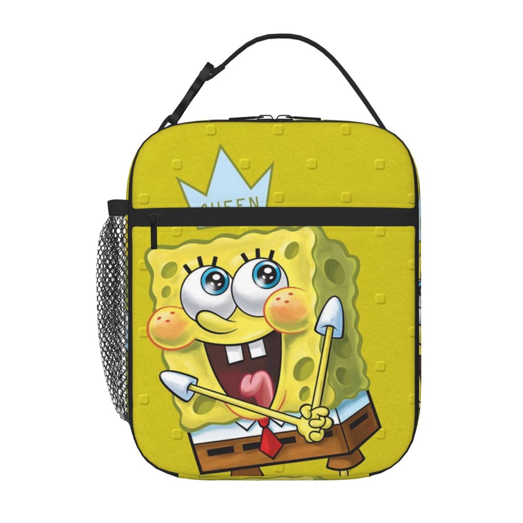 SpongeBob Kids lunch bag Portable School grid Lunch Box Student with ...