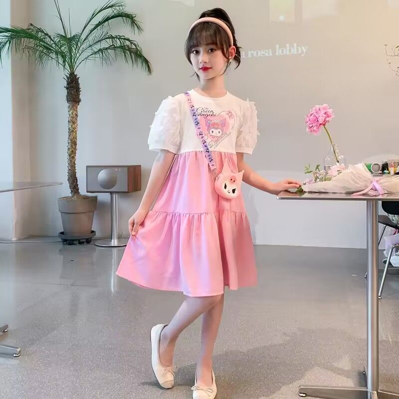 Kuromi Dresses for Kids Girls Dresses Summer Clothes Short Sleeve ...