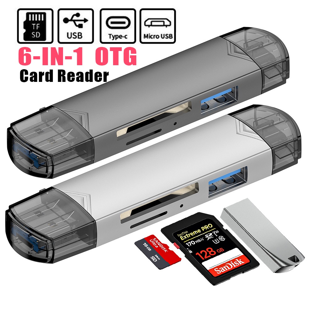 In Otg Card Reader Usb To Type C Micro Usb Adapter Flash Drive Smart Memory Card Reader