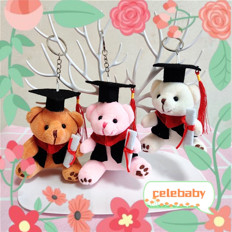 3 Colors Teddy Bear Key Chain 12cm Graduated PhD Bear Graduation ...