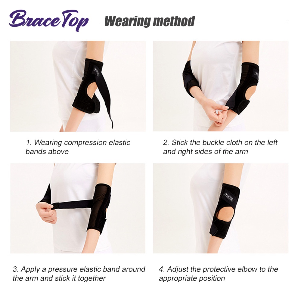 BraceTop 1 Pcs Elbow Brace with Spring Stabilizer Elbow Support For ...