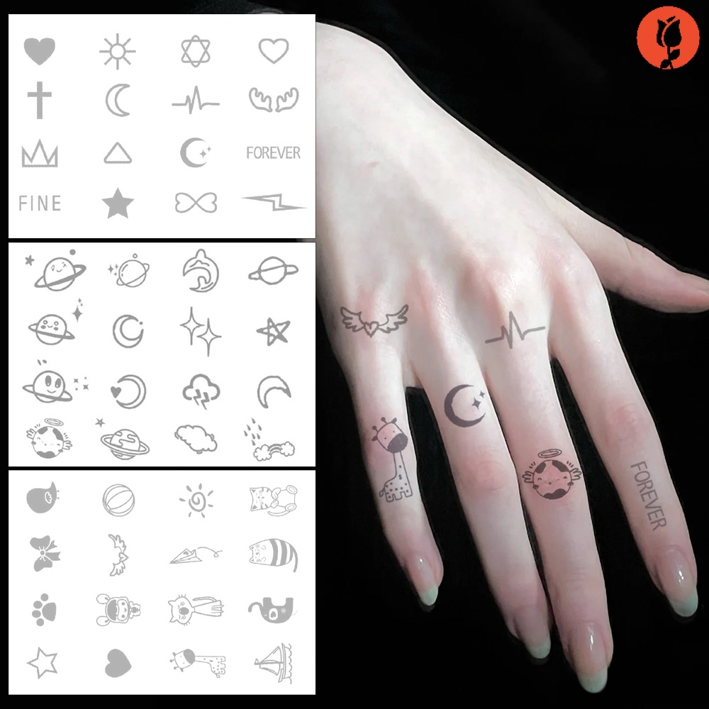 Mini Small Fresh Ins Style Finger Mini False Tattoo Decoration/ Summer ...