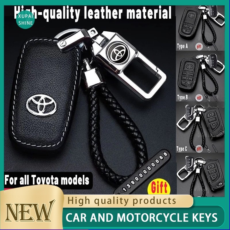 xps Cod high quality leather for toyota key cover Remote key case with ...