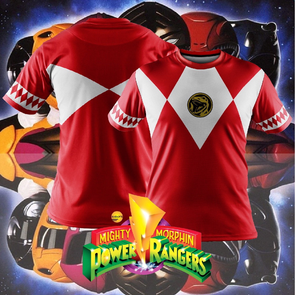 JERSEY FAZZ PR05 - POWER RANGERS MIGHTY MORPHIN RED COSPLAY | Shopee ...