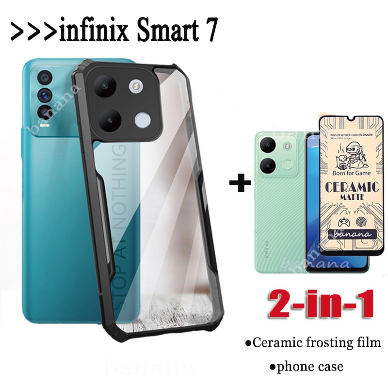 2in1 infinix Smart Smart7 Acrylic Phone Case Ceramic Frosted