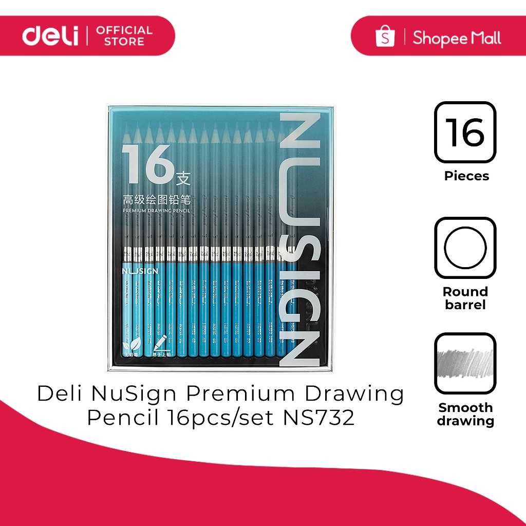 Deli NS732 NuSign Premium Drawing Pencil 16pcs/set [79NS732] | Shopee ...