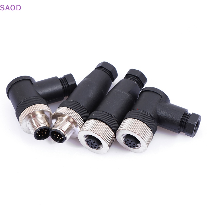 SAOD M12 Waterproof Sensor Connector Male & Female Plug 8 pin Wire ...