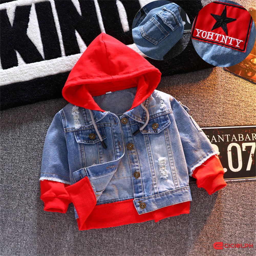 Children's Denim Jacket Keeps Warm Boys Outdoor Sports Clothes Kids's