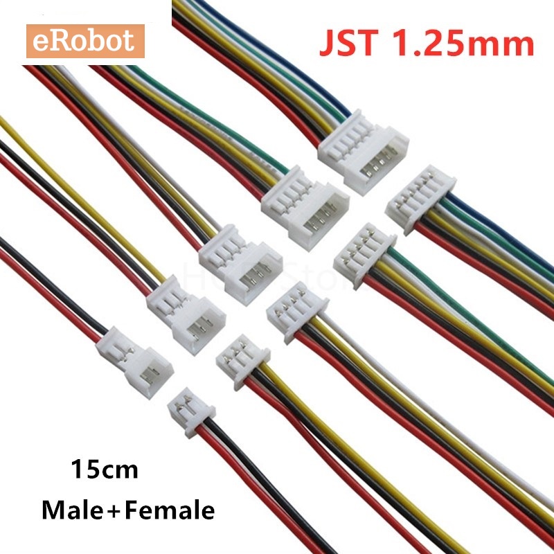 5Pair JST 1.25 Male Female Wire Connector 2P 3P 4P 5P 6P JST Plug Jack ...