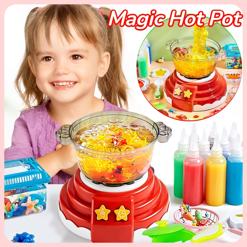 DIY Kitchen Hot Pot Maker Toys Pretend Play Cooking Set Magic Water