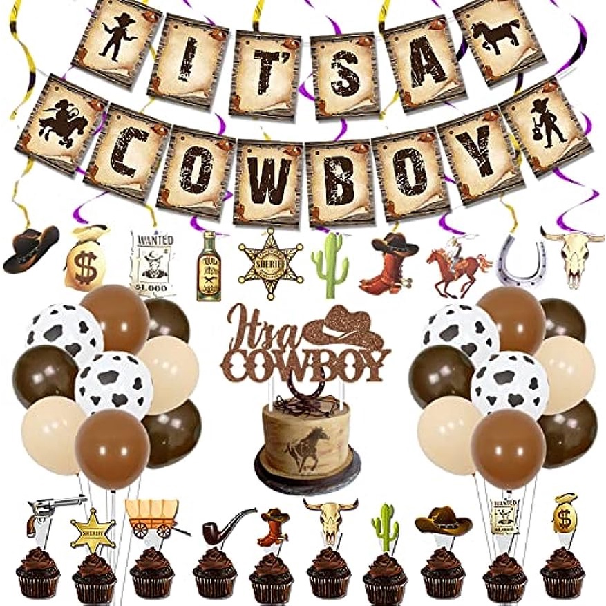 Western Cowboy Baby Shower Decorations for Boys Western Themed Party ...