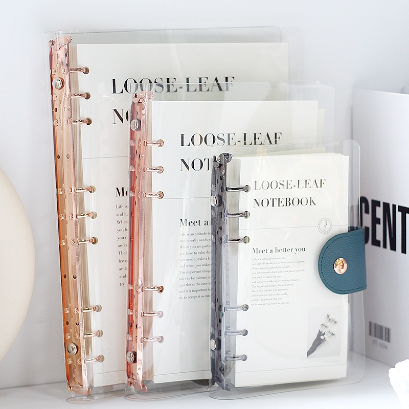 A5/A6/B5 6 Holes PVC Transparent Binder Refillable Notebook Notepad ...