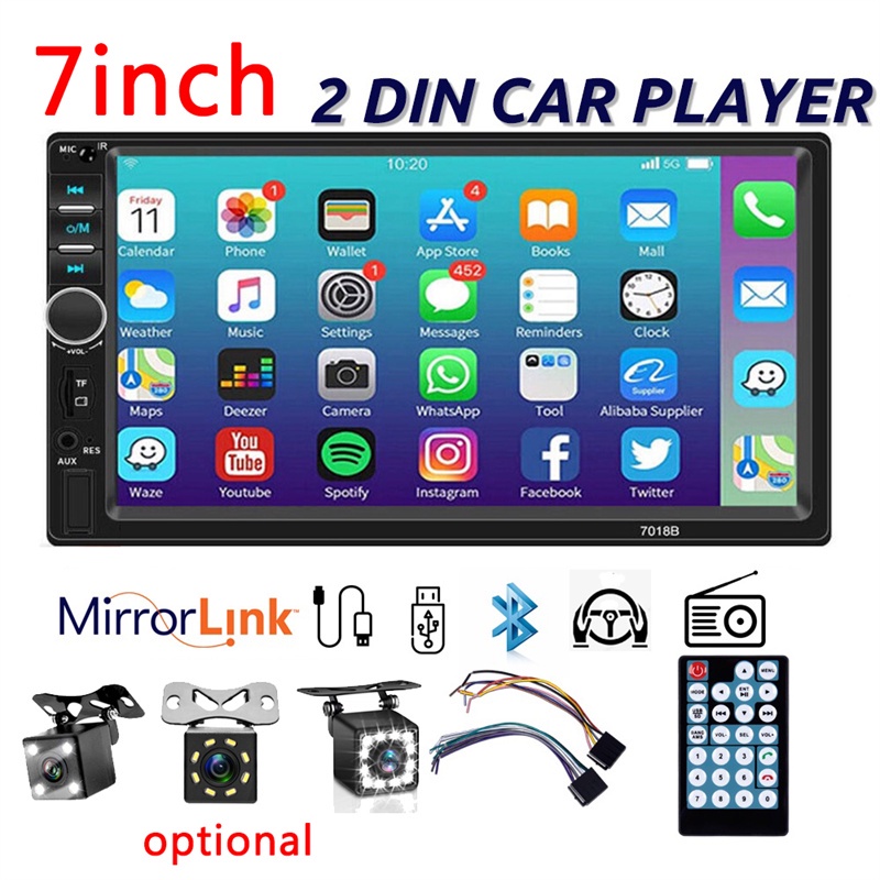 7018B Universal Car Player 2 Din MP5 Bluetooth Player Car Stereo Radio