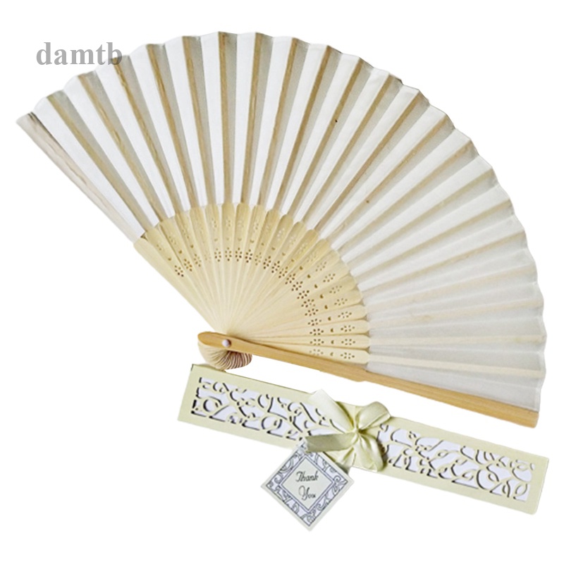 DTB Women's Folding Fan Bow Knot Hand Fan With Gift Box Fan Covered ...