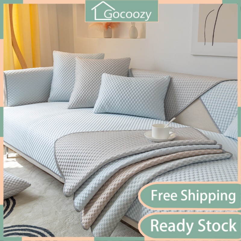 Summer Cool Sofa Cover for 1 2 3 seater Ice Silk Sofa Mat Cushion Plain