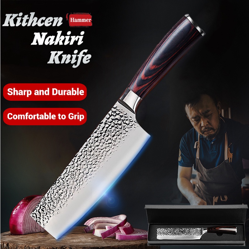 Kitchen Knife Nakiri Knife Chef Japanese Knife Cut Meat Butcher Knife