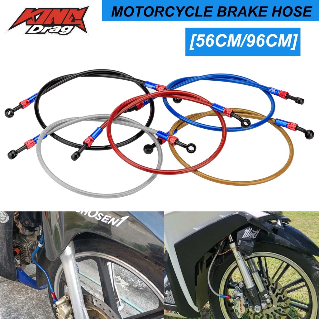 KING DRAG 1pcs Universal Disc Caliper Hose Brake Hose Front 96cm Rear