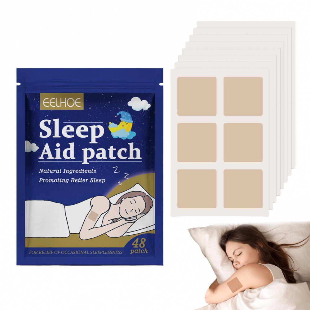 48PCS Sleep Patches Sleep Helper Natural Herbal Plant Sleepy Stickers ...