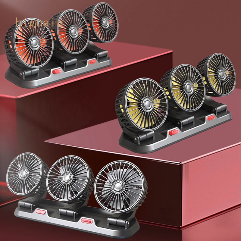 Car Fan Three-Head Automotive Electric Fan USB/12V/24V Fan Car Silent ...