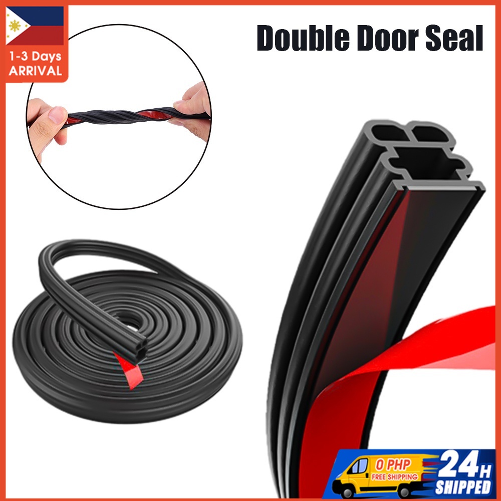 Car Door Double Layer Weatherstrip Rubber Seals Sound Insulation for