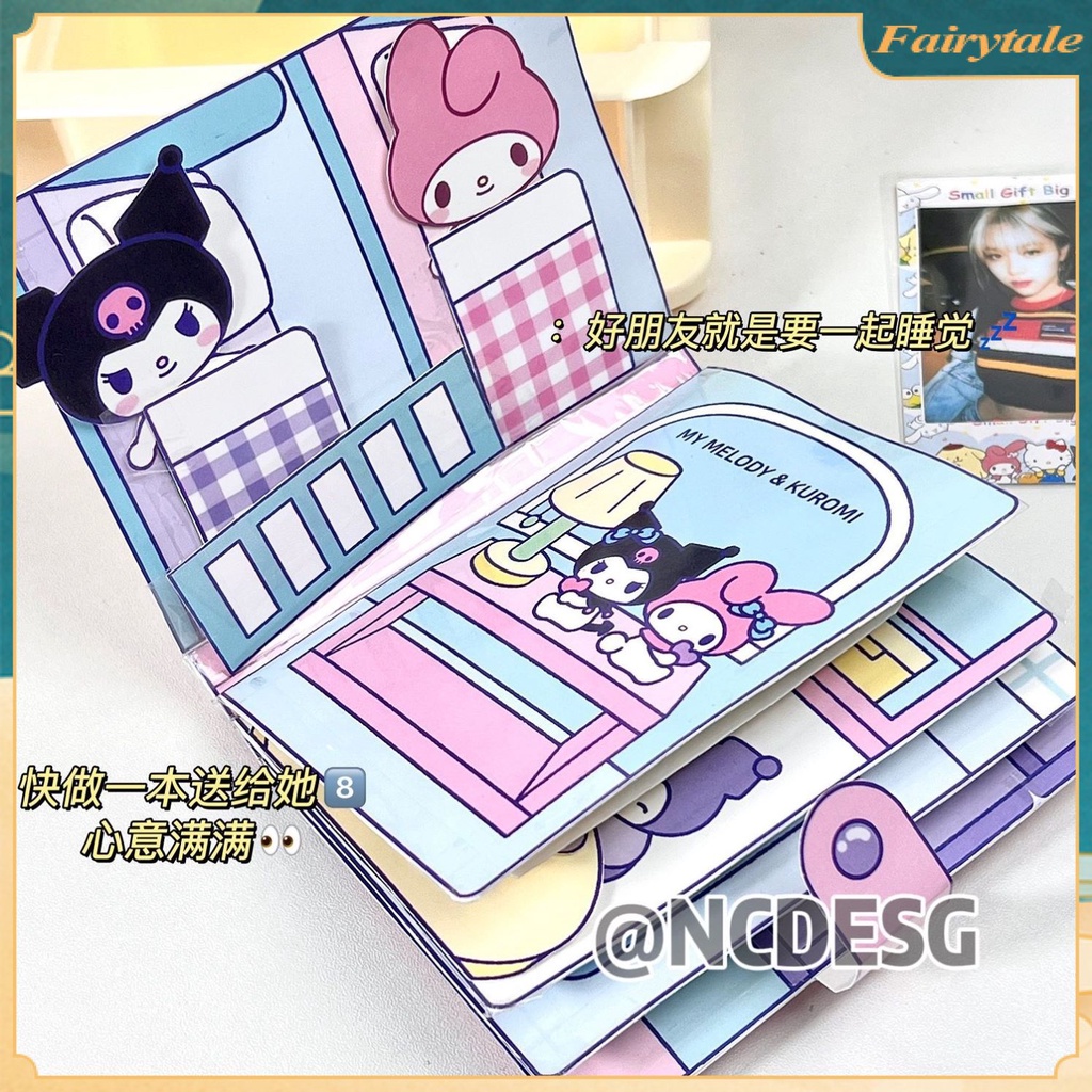 Sanrio Quiet Book Kuromi Melody Spongebob Small New Doudou Material ...