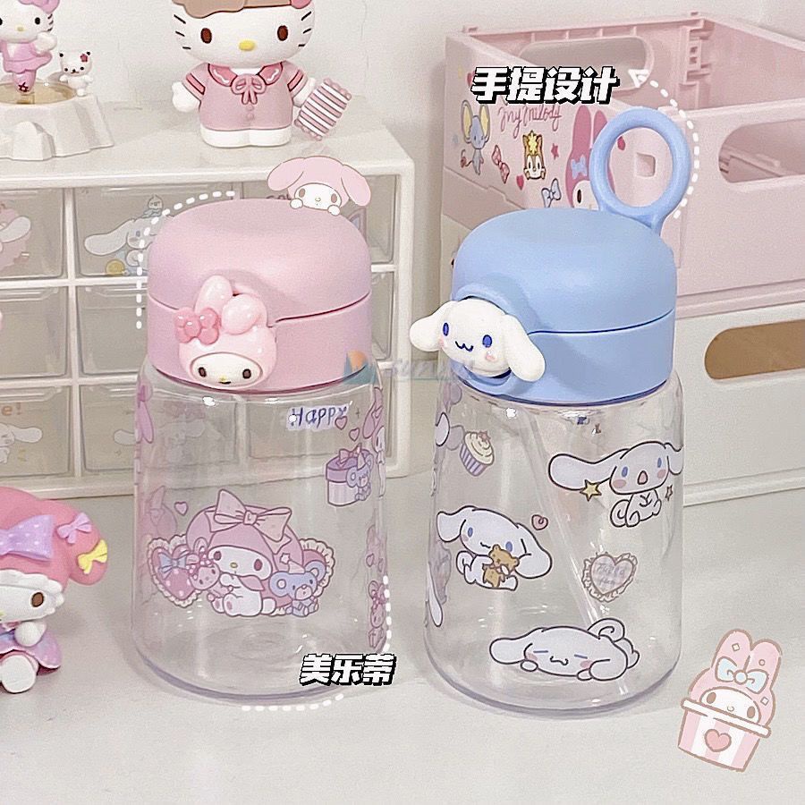 400ML Sanrio Kuromi Water Bottle Melody Cinnamoroll Plastic Cartoon ...