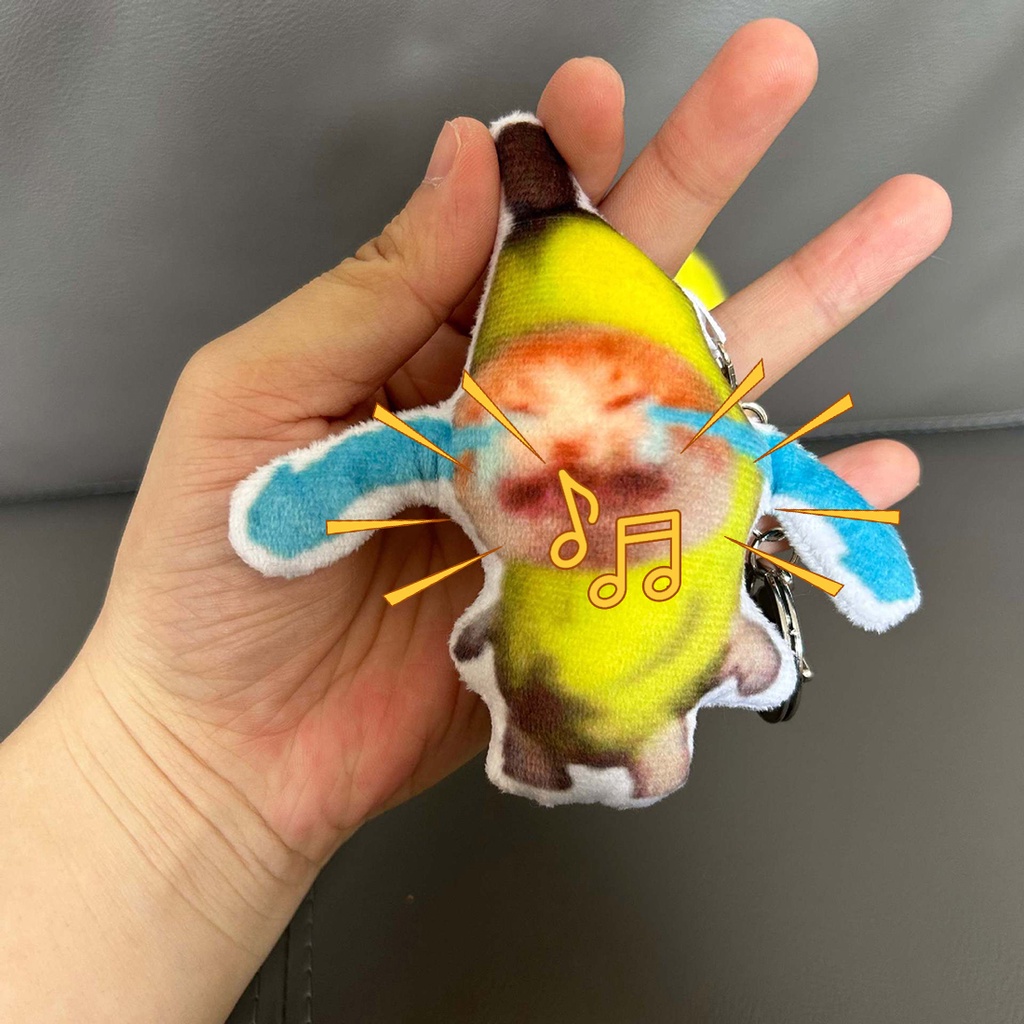 15cm Banana Cat Plush Toy Banana Cat Crying Meme Banana Cat Keychain