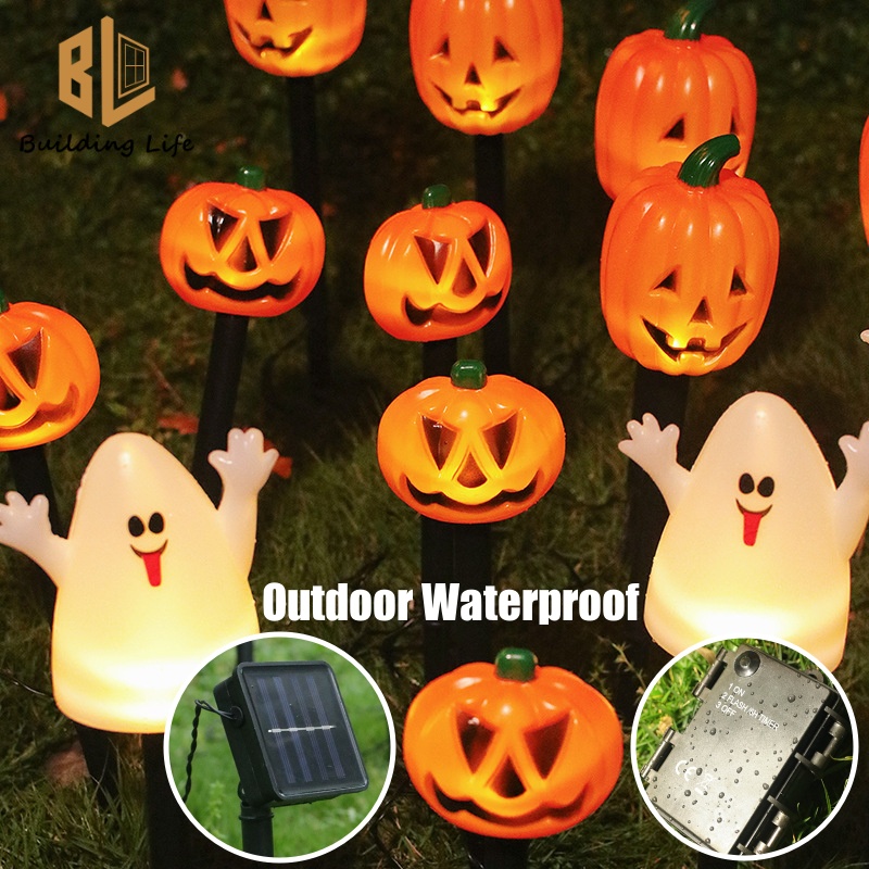 Halloween Decoration Ghost Pumpkin Ground Plug Lights Outdoor ...