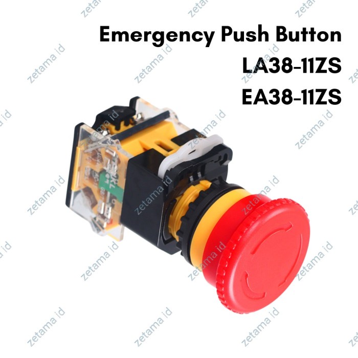Emergency Push Button 22mm LA38-11ZS NO NC Self Lock Reset | Shopee ...