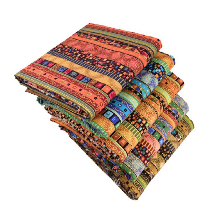 5pcs African Colored Printed Fabrics Ethnic Style Pattern Fabric