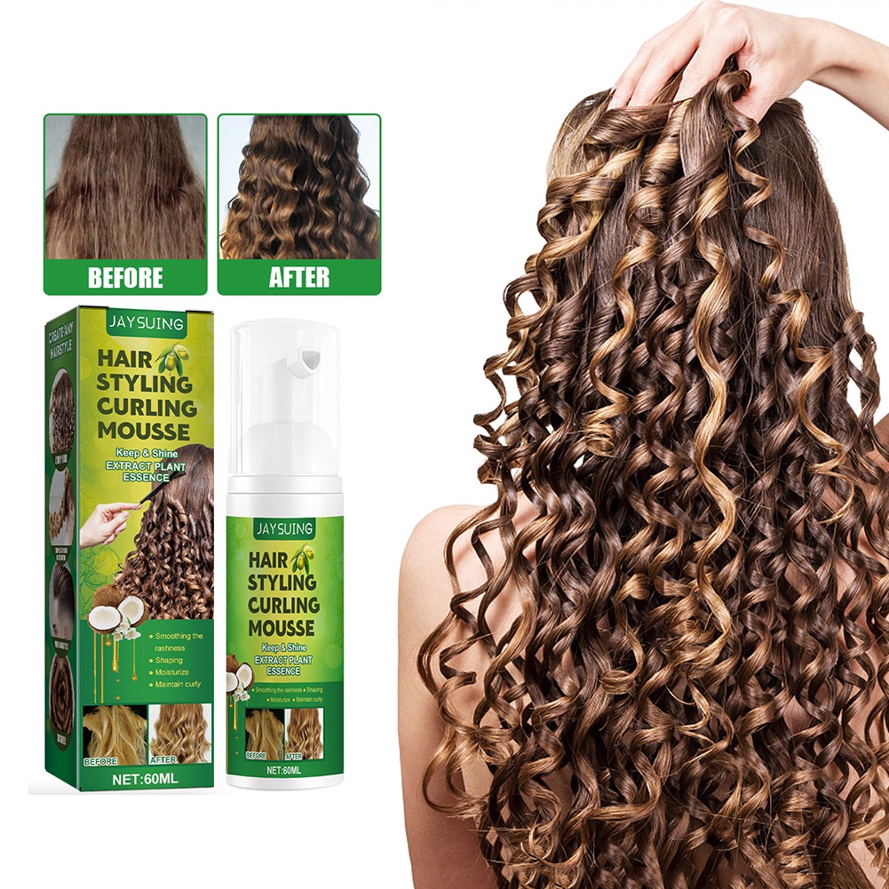 60ml Hair Curling Mousse Natural Fluffy Moisturizing Curly Hair Styling