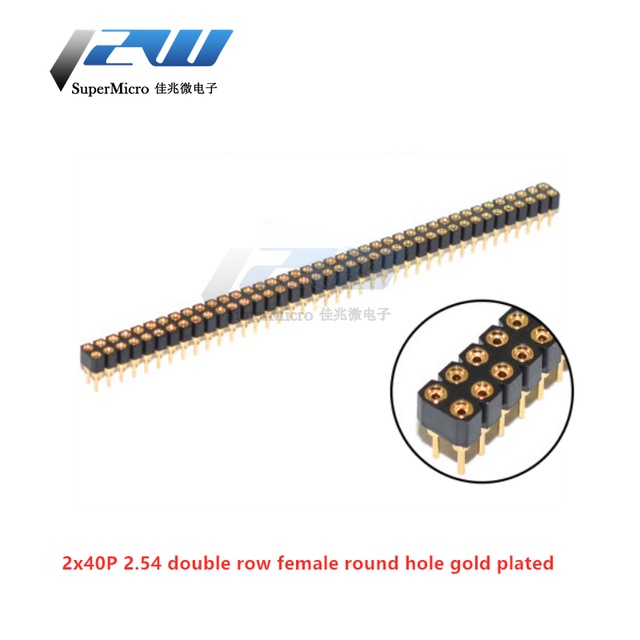 Pcs Round Hole Pin Header Mm Pitch Row Female Male Single Row X P Row X P Double Row