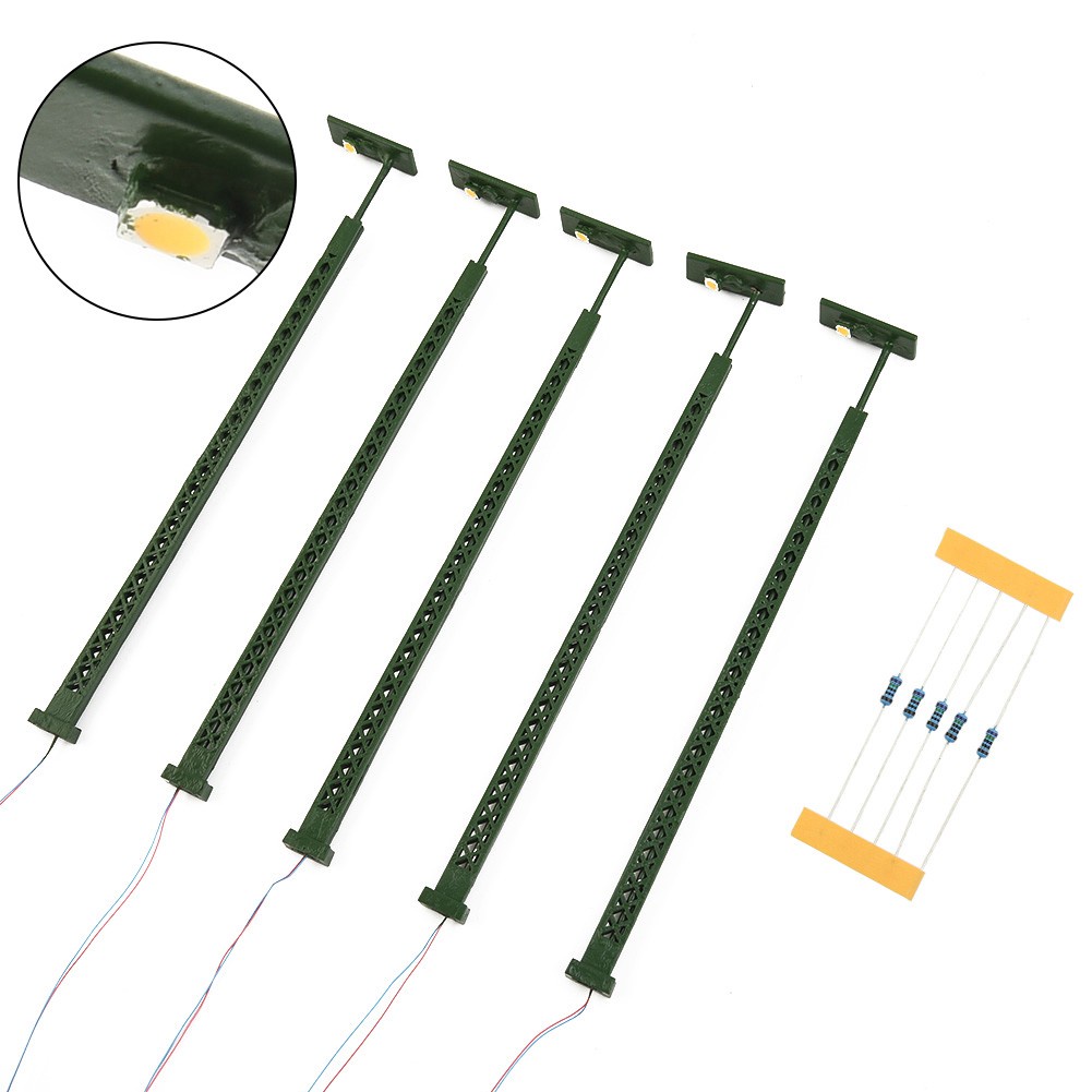5Pcs Model Railroad Lights Lattice Mast Light H0 Gauge Light Layout LED ...